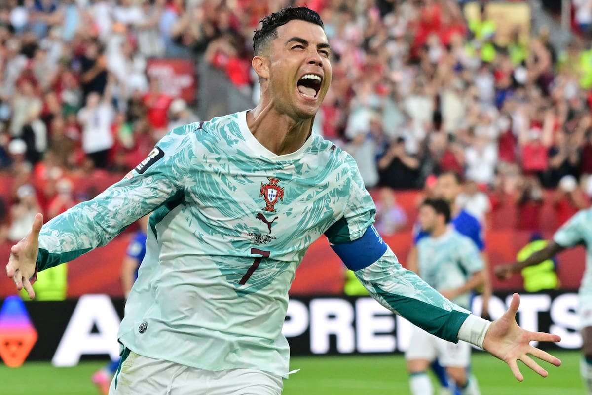 TORONTO (Canada), 02/07/2026.- Cristiano Ronaldo of Portugal celerbate scoring the 1-1 goal during the FIFA World Cup 2026 Round of 32 match Portugal against Croatia, in Toronto, Canada, 02 July 2026. (Croacia) EFE/EPA/EDUARDO LIMA