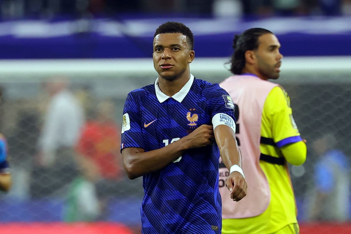 DALLAS (United States), 14/07/2026.- Kylian Mbappe of France reacts after losing the FIFA World Cup 2026 semifinals match France against Spain, in Dallas, USA, 14 July 2026. (Francia, España) EFE/EPA/CHRISTOPHER NEUNDORF