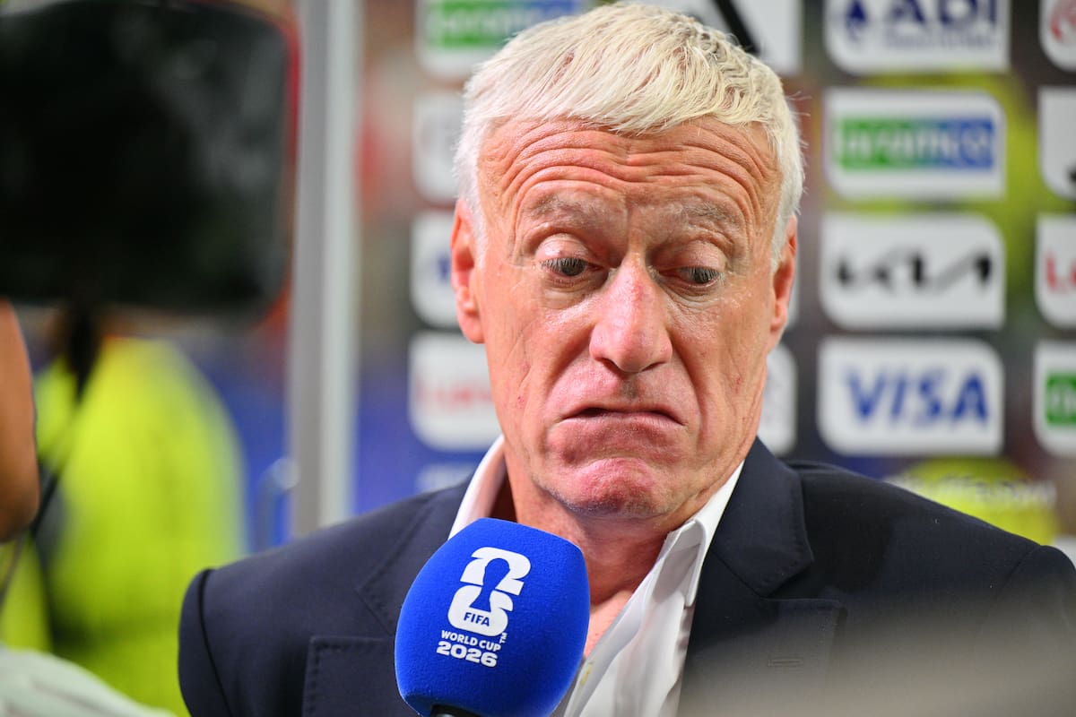 DALLAS (United States), 14/07/2026.- France's head coach Didier Deschamps is interviewed after losing the FIFA World Cup 2026 semifinals match France against Spain, in Dallas, USA, 14 July 2026. (Francia, España) EFE/EPA/SAM WASSON
