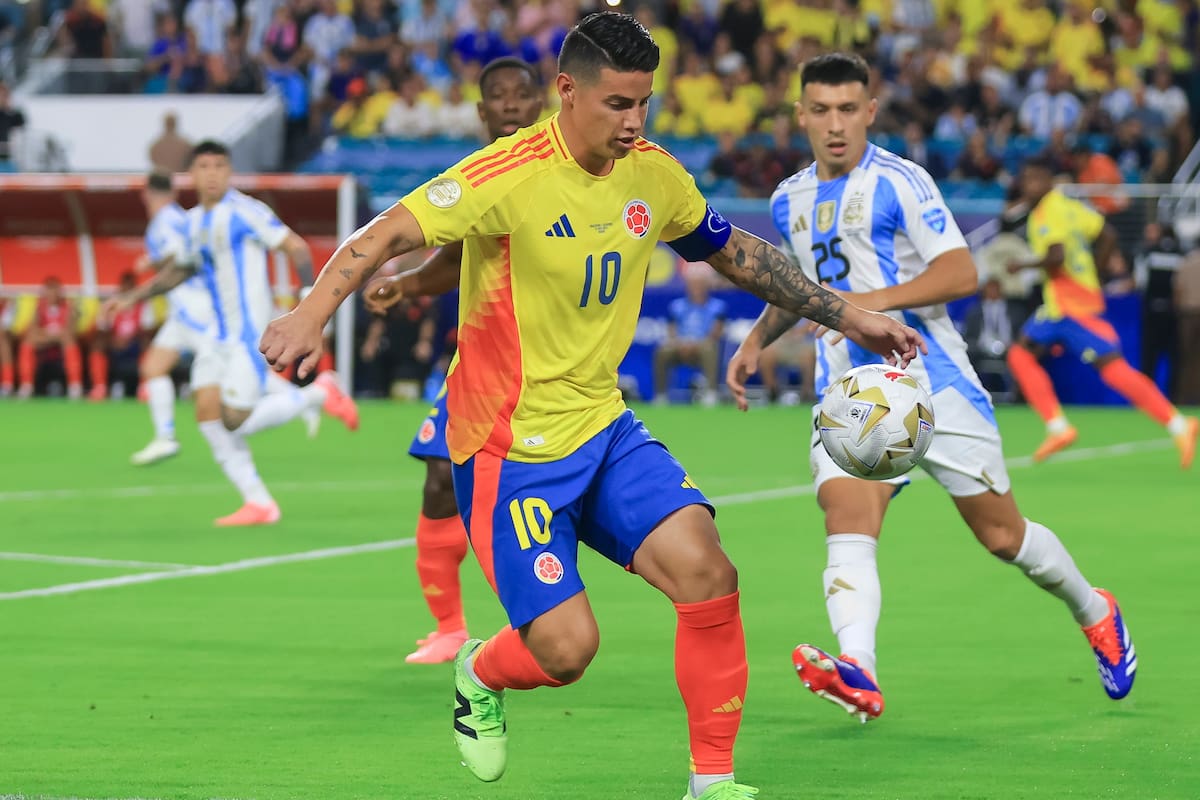 James Rodríguez criticó al arbitraje de la final de la Copa América 2024, entre Argentina y Colombia. Foto: EFE