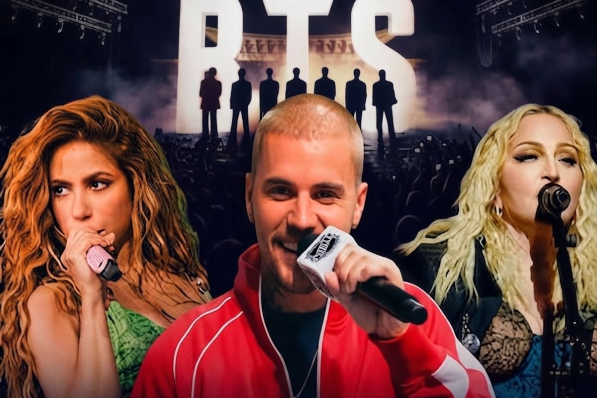 Tom Cruise, Shakira, Madonna, BTS y Justin Bieber. /FOTO: IA