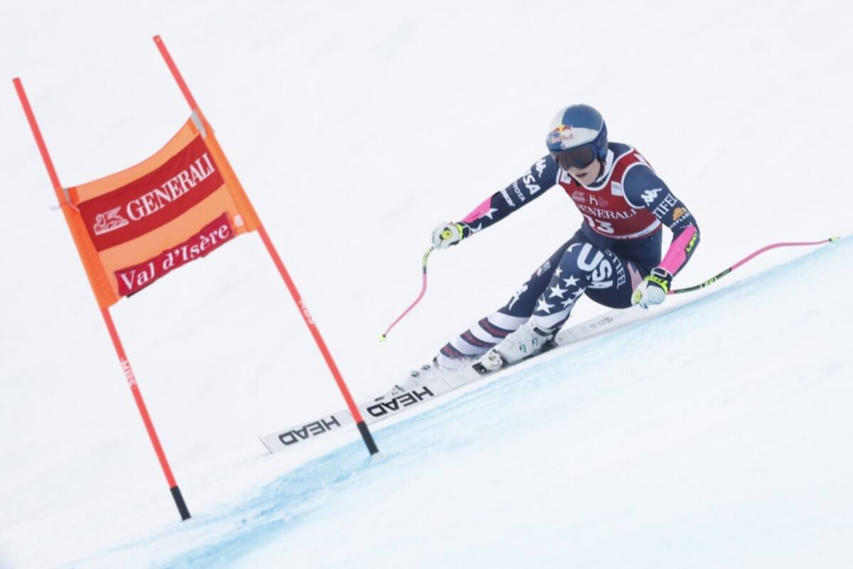 Lindsey Vonn es figura. EFE/EPA/Guillaume Horcajuelo
