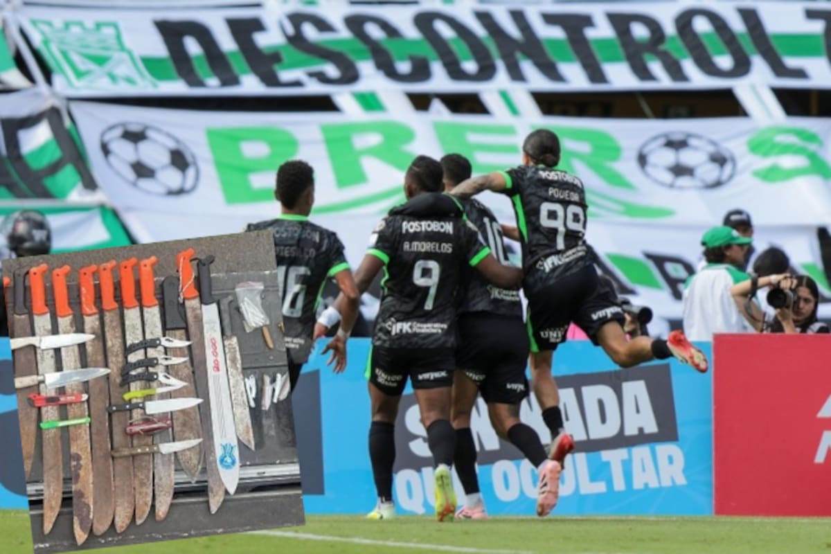 La preocupante lista de objetos incautados antes de Nacional vs. Fortaleza en El Campín. /FOTO: Dimayor - Policía