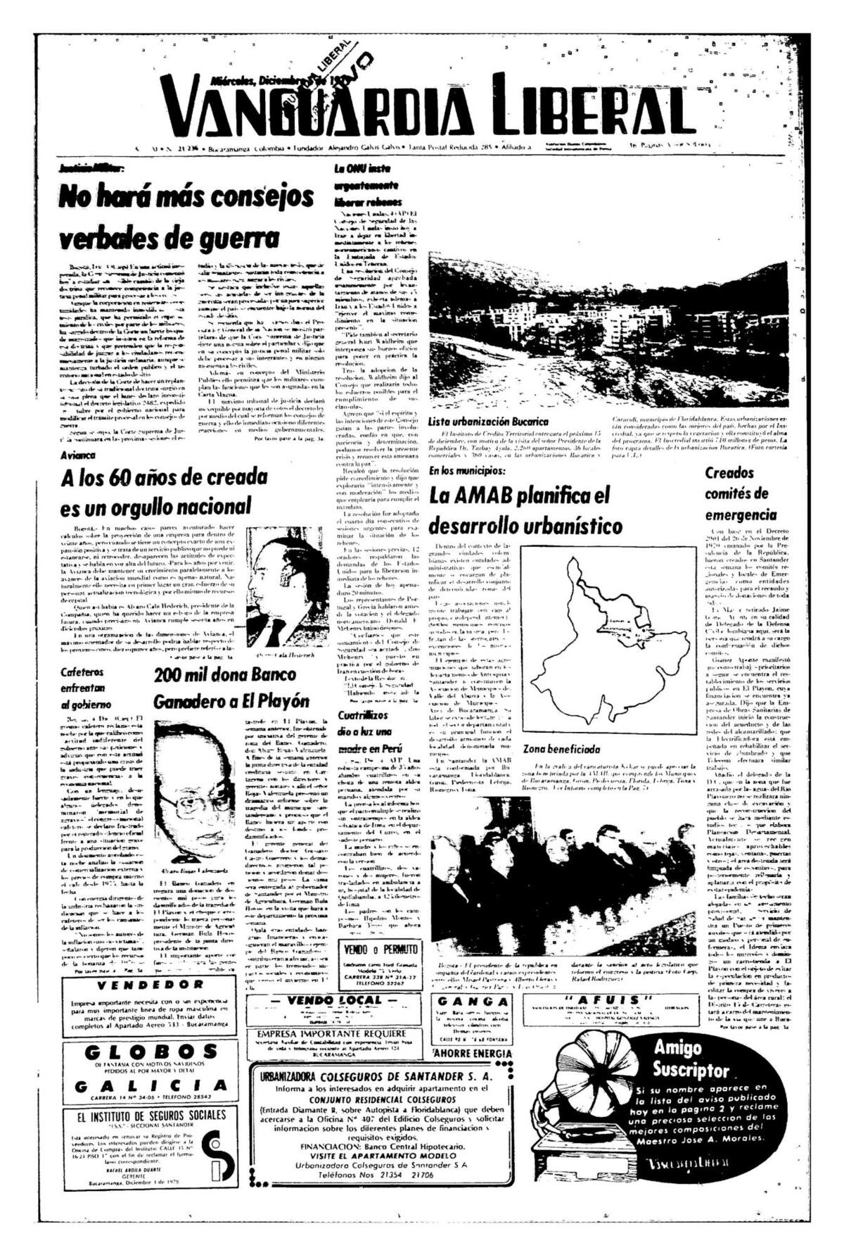 ¡Lista la urbanización Bucarica! Así tituló Vanguardia, en primera página, la culminación de las obras de las primeras etapas de este gran sector. Entre diciembre de 1979 y enero de 1980 se ultimaban detalles para lo que sería la inauguración oficial, la cual sería presidida por el mandatario de la época: Julio César Turbay Ayala. (q.e.p.d.). La panorámica gráfica fue tomada por un reportero de nuestro diario en esa época: Enrique Flórez Mateus.