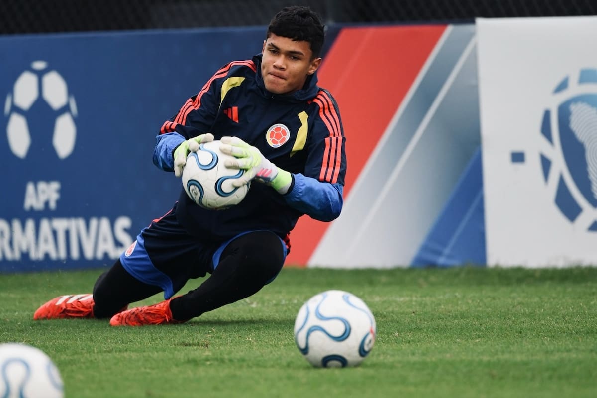 El arquero santandereano Freyder Alexis Celis Vega hizo parte de la selección Colombia que se quedó con el título del Campeonato Sudamericano Sub-17. Foto: FCF.