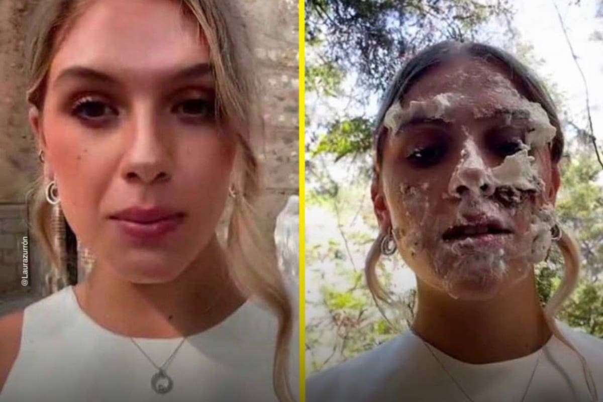 Una joven tiktoker asistió a la boda de su ex vistiendo de blanco para ver su reacción, pero terminó envuelta en una confrontación que acabó con pastel en el rostro.