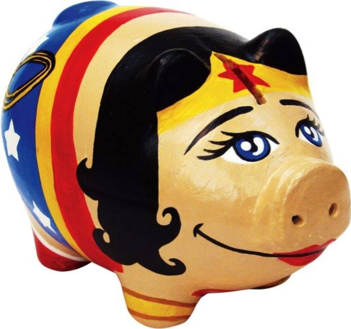3.Linterna Verde, Flash, Superman… Pero en aras de elogiar el poder femenino, también hay chanchitas disfrazadas de Mujer Maravilla. De Marranarte. $24.000 (Foto: Revista Nueva/VANGUARDIA LIBERAL)