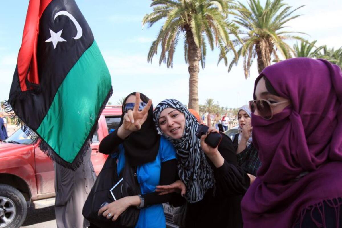Las mujeres celebran por la libertad del pueblo libio. (Foto: Afp / VANGUARDIA LIBERAL)