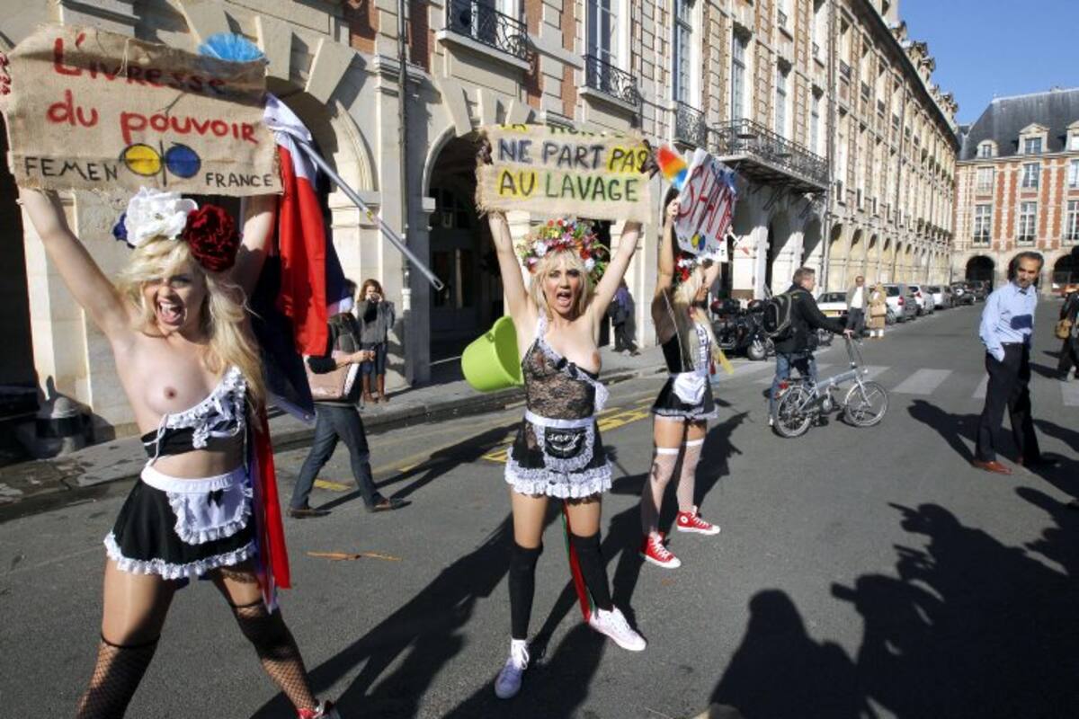 Con arengas las mujeres rechazan actitud de Strauss-Kahn. (Foto: AFP)