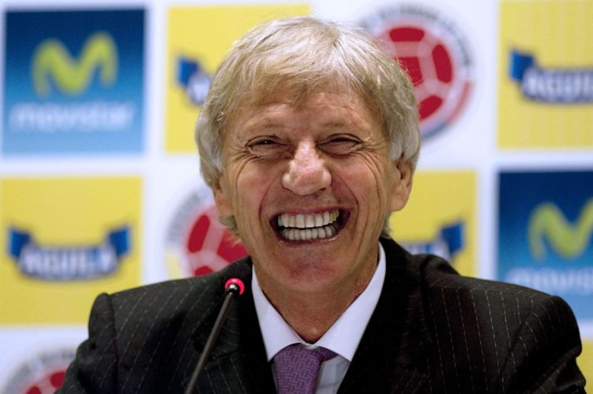 El director técnico de la Selección Colombia, José Pékerman, mostró su mejor cara en la rueda de prensa en que anunció los viajes a Europa a visitar a los jugadores que podrían estar en la nómina nacional, de cara a sus juegos con Perú y Ecuador por las eliminatorias al mundial de Brasil 2014. (Foto: AFP/VANGUARDIA LIBERAL)