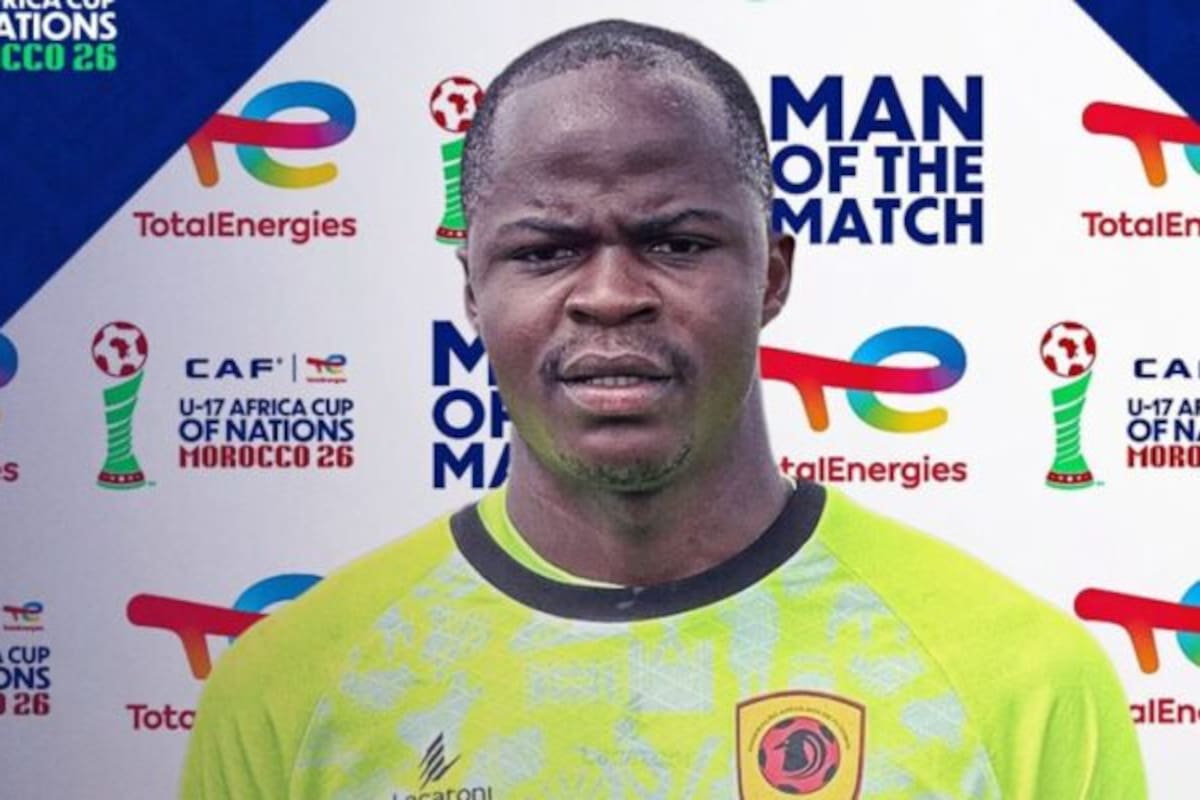 El arquero sub-17 de Angola fue figura ante Malí, pero su apariencia física terminó robándose toda la atención del torneo. /FOTO: Redes