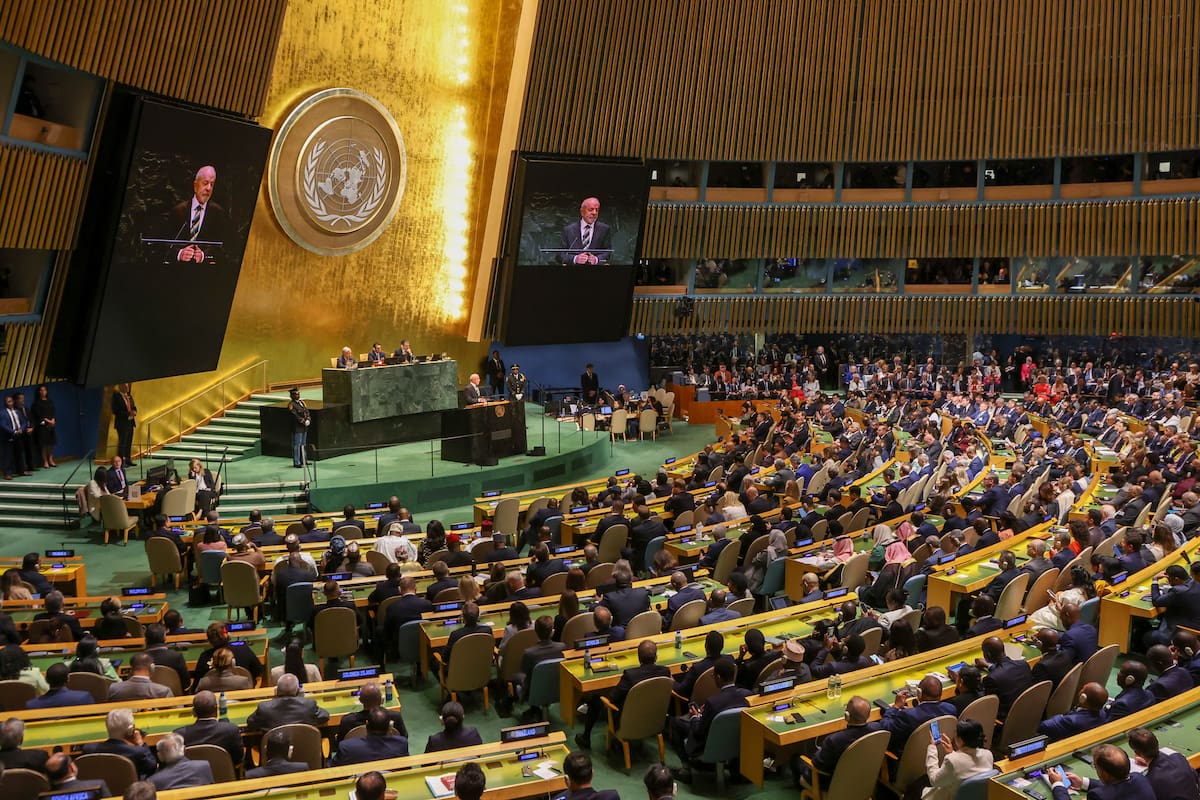 NEW YORK (United States), 22/09/2026.- President of Brazil Luiz Inacio Lula Da Silva speaks during the General Debate of the 81st session of the United Nations (UN) General Assembly at United Nations Headquarters in New York, New York, USA, 22 September 2026. (Brasil, Nueva York) EFE/EPA/SARAH YENESEL