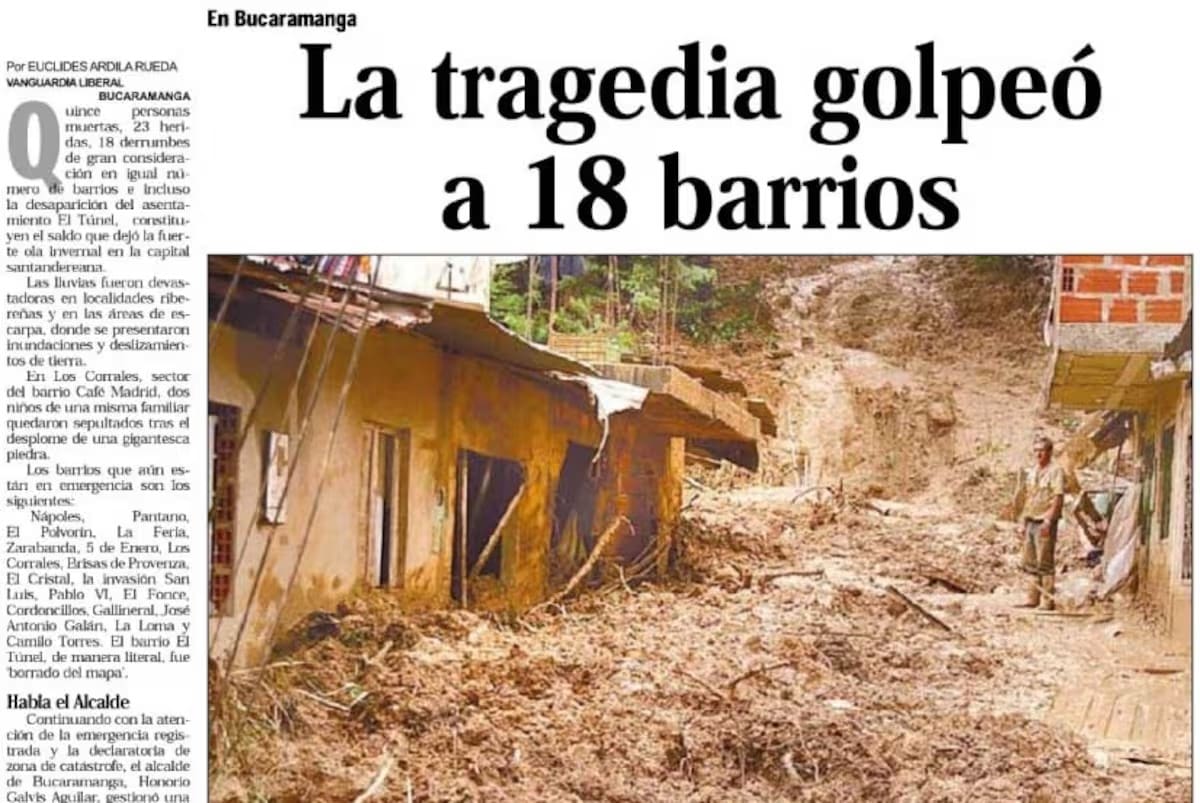 La tragedia también golpeó a barrios de Bucaramanga. (Archivo/ VANGUARDIA)
