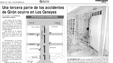 La vía de Los Caneyes, marcada por la tragedia y la alta accidentalidad en Girón