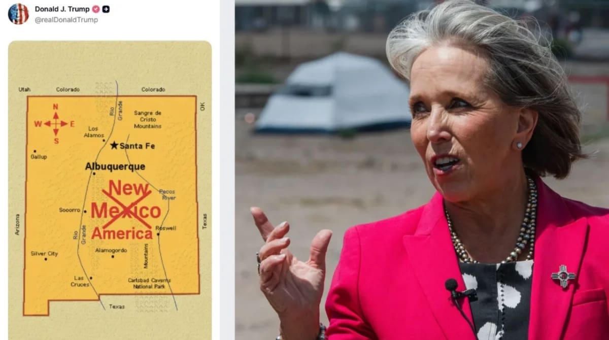 Gobernadora de Nuevo Mexico rechaza el cambio de nombre de Nuevo México de Trump. Foto: Truth Social
