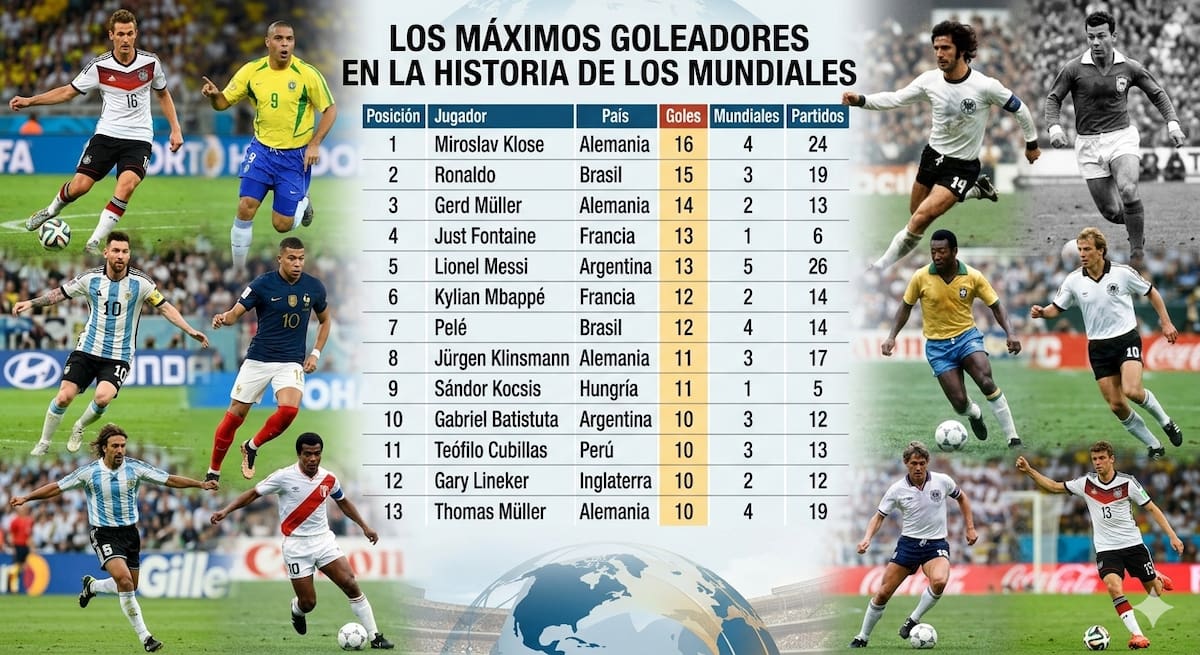 Miroslav Klose sigue siendo el máximo goleador en la historia de los Mundiales con 16 tantos en 24 partidos. /FOTO: IA
