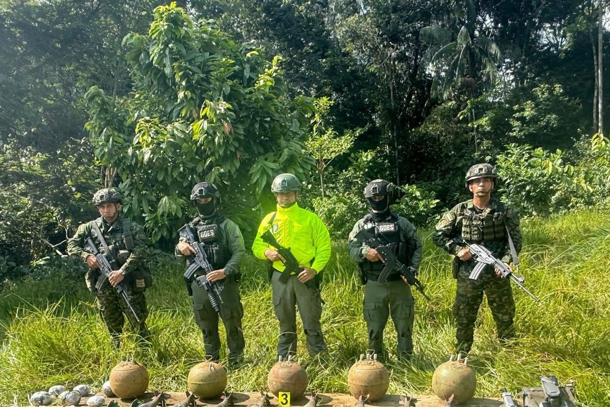 Golpe a las disidencias de las Farc en Guaviare incautan drones y material de guerra Dijin. | Foto: Suministrado