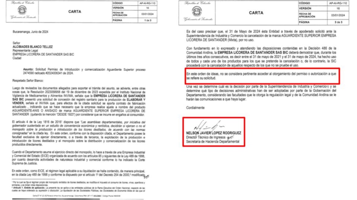 Golpe colateral en la disputa por los licores en Santander. En 2024, el entonces director técnico de Ingresos, Nelson López Rodríguez, negó solicitudes de introducción de licores a la Empresa Licorera de Santander, ELS SAS BIC. | Foto
