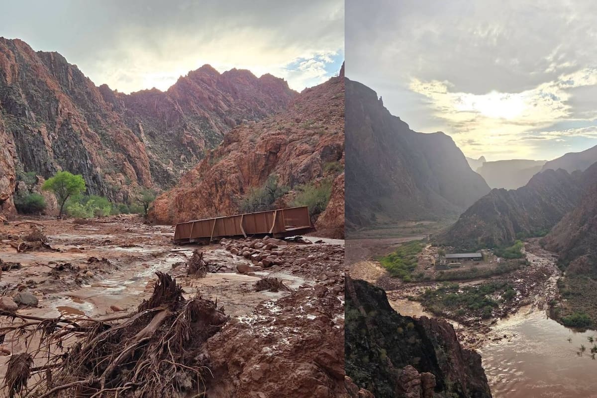 Fotografía del Gran Cañón tras la inundación repentina. EFE/ Grand Canyon National Park