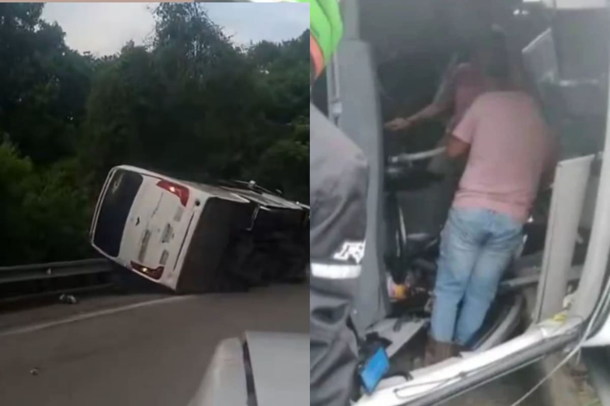 Grave accidente en la carretera Anapoima Bogotá deja un muerto y varios heridos. | Foto: Tomada de Video.