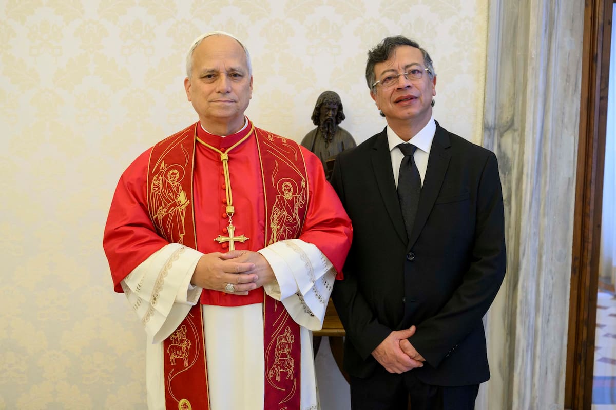 El presidente Gustavo Petro y el papa León XIV en el Vaticano, el pasado jueves 2 de julio de 2026.
