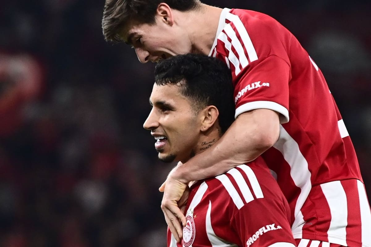 Gustavo Puerta marcó un golazo en su debut con Olympiacos. Foto: Olympiacos