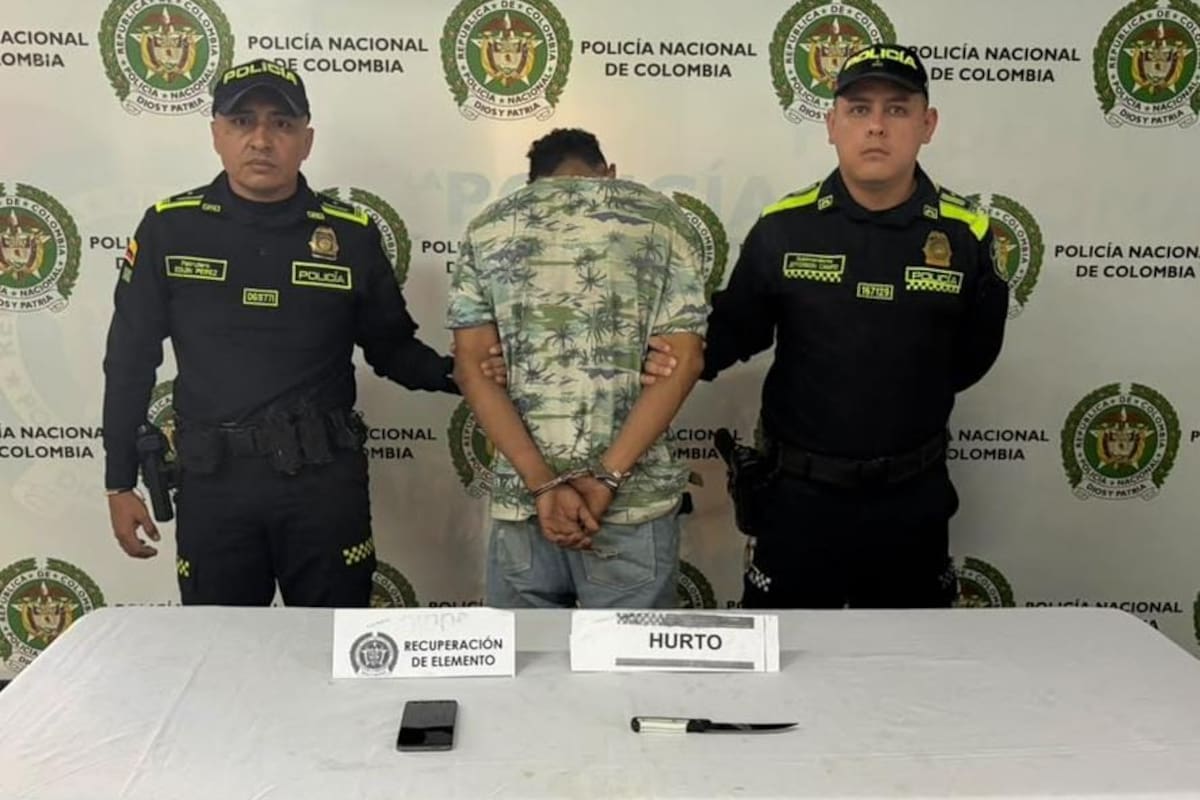 Habrían robado y amenazado con un cuchillo a dos personas: terminó capturado en Girón