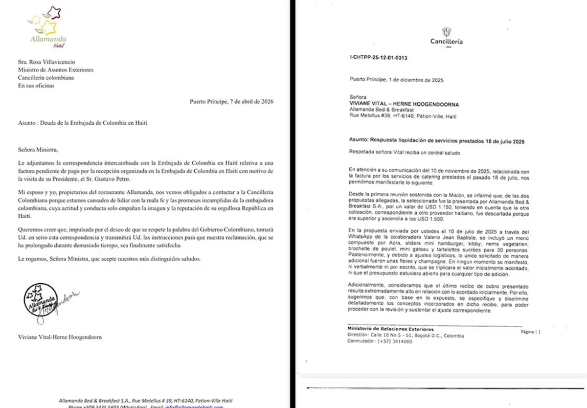 Esta es la respuesta de la Embajada y la carta enviada a la Cancillería. Foto: Semana