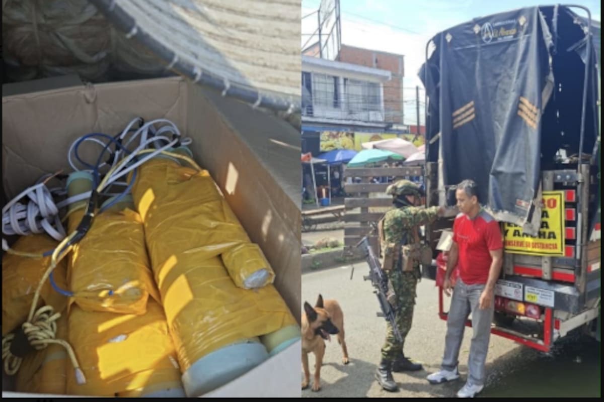 Hallan cargamento de 400 kilos de explosivos que tenía como destino la ciudad de Cali. | Foto: Tomado de X, @ABDELAESPRIELLA