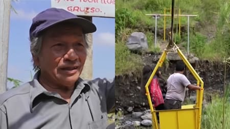 Campesino de 70 años construyó una canasta para cruzar un río: conectó a seis poblados