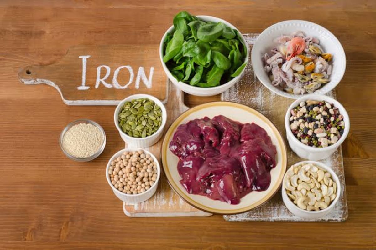 El hierro en los alimentos.