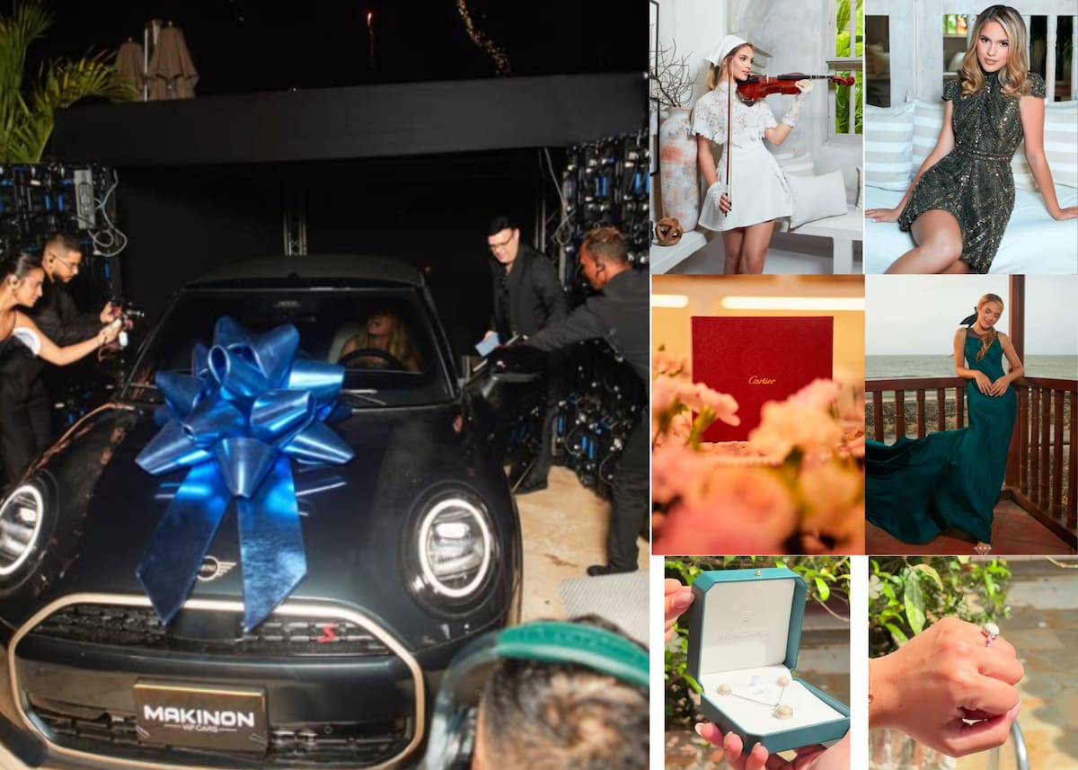 Mini Cooper, joyas y más: los regalos que recibió Isabella Valdiri. // fotos tomadas de IG @valdiriisabella
