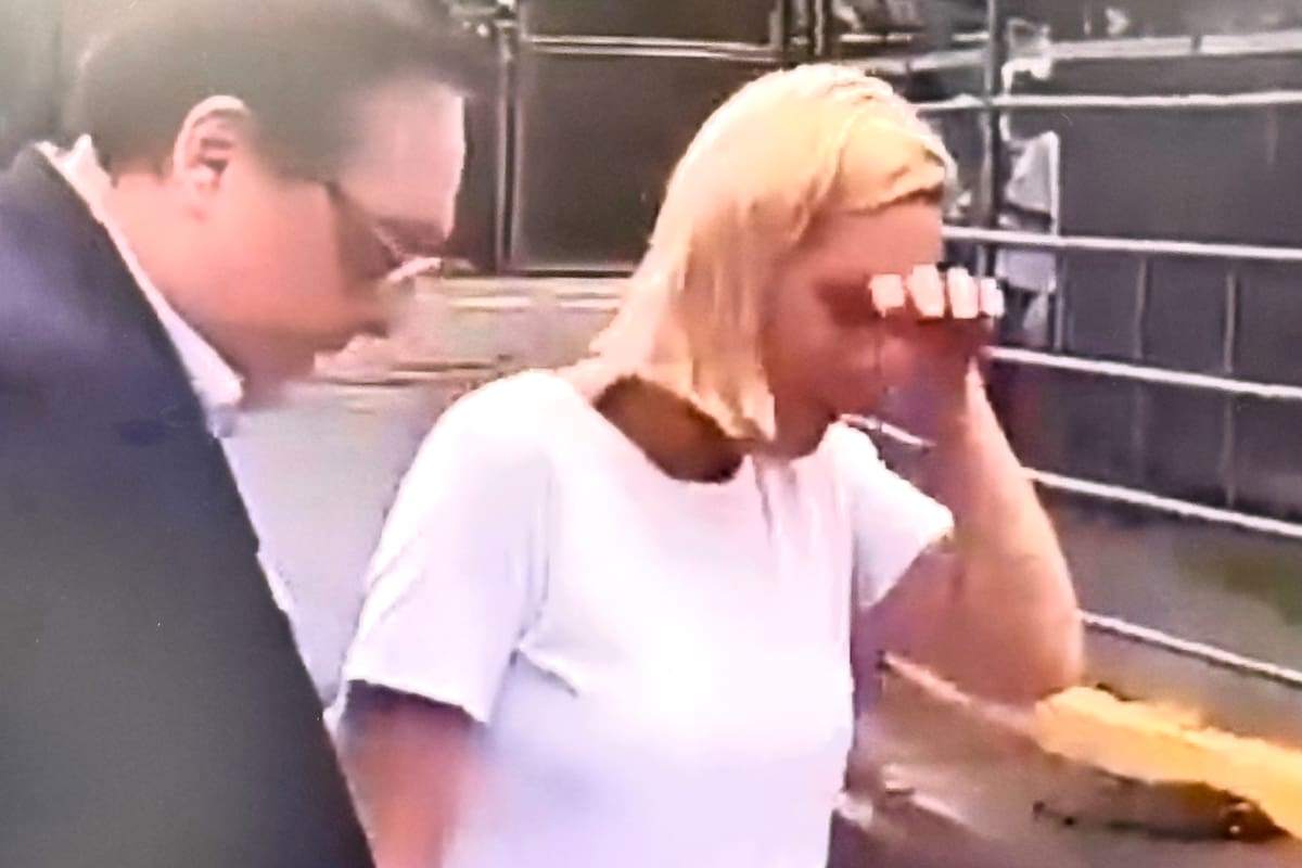 Captura de video tomada de redes sociales que muestra a la hija del líder opositor venezolano, Edmundo González Urrutia, llorando tras ver a su esposo, Rafael Tudares, este viernes en Zamora (Venezuela). Mariana informó que pudo ver a su esposo en la cárcel Rodeo I, en el estado Miranda (norte, cercano a Caracas), tras 374 días sin conocer su paradero, luego de que fuera detenido el 7 de enero de 2025. EFE/ Rastreo de Redes /SOLO USO EDITORIAL/NO VENTAS/ SOLO DISPONIBLE PARA ILUSTRAR LA NOTICIA QUE ACOMPAÑA (CRÉDITO OBLIGATORIO) MÁXIMA CALIDAD DISPONIBLE
