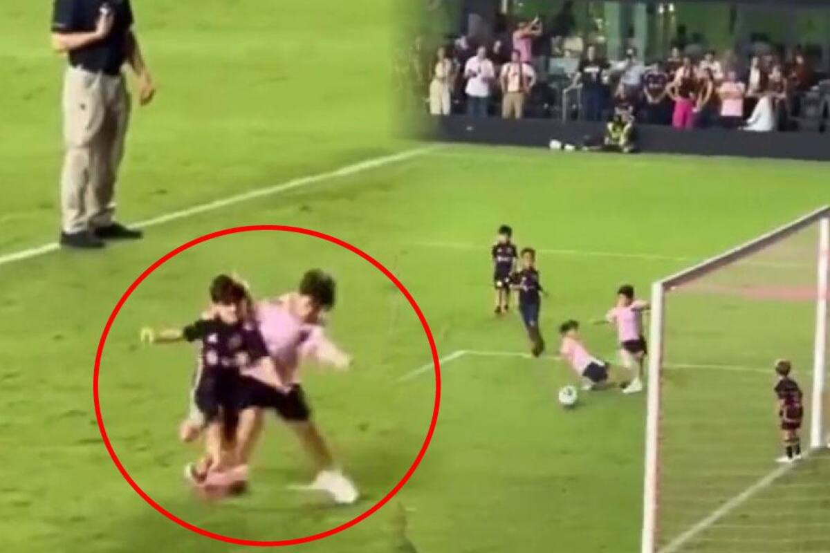 Hijos de Lionel Messi se roban el show con su calidad técnica, pero también por las patadas al estilo Sergio Ramos.