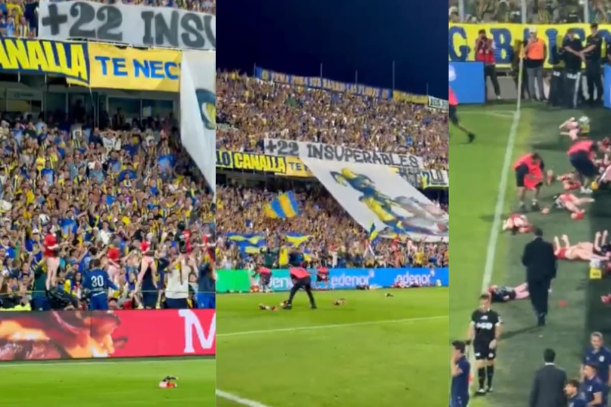 La hinchada de Rosario Central protagonizó una polémica provocación contra Newell’s al arrojar muñecas inflables con la camiseta del rival en pleno partido ante Banfield. /FOTO: Captura de Pantalla