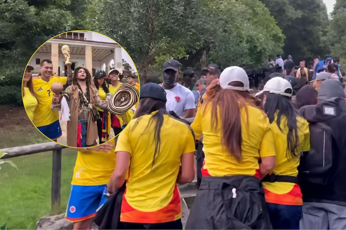 Hinchas de Colombia subieron a Monserrate para contrarrestar al "brujo de Ghana". Foto: Caputa de pantalla video de Caracol Radio y Revista Semana
