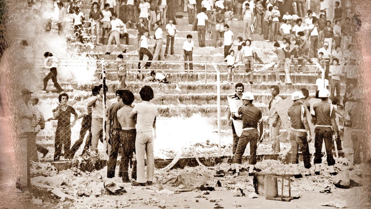 Imagen de archivo de los hechos ocurridos el 11 de octubre de 1981 en el estadio Alfonso López de Bucaramanga.