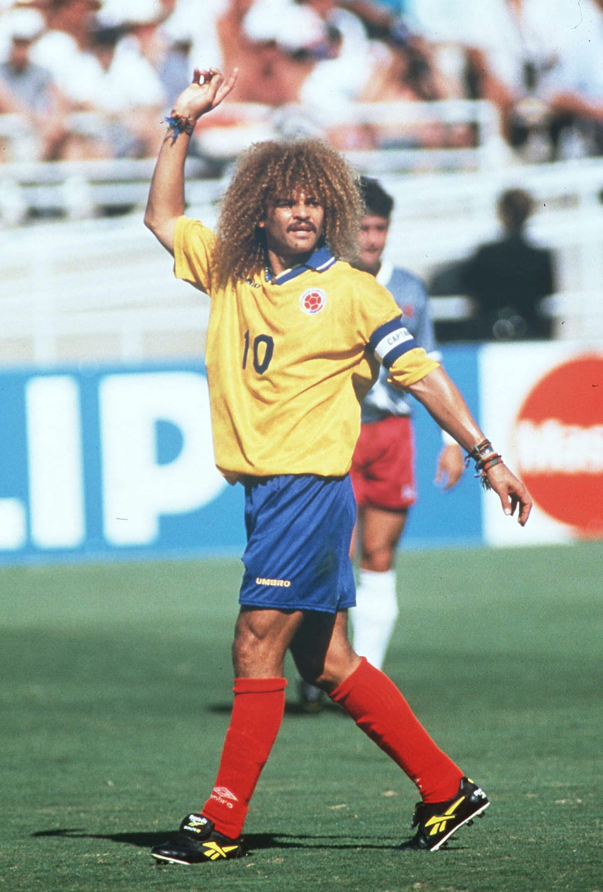 El capitán de Colombia, Carlos Valderrama -en la imagen- y las demás estrellas como Faustino Asprilla y Freddy Rincón sólo destacaron en el último partido ante Estados Unidos en el campeonato de 1995. Efe.