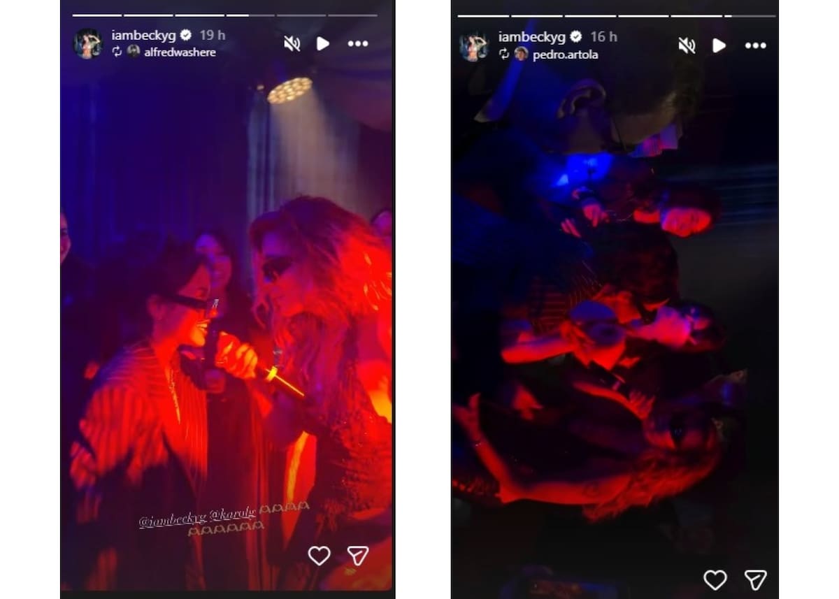 Becky G junto a Karol G en su cumpleaños número 35. // capturas tomadas de IG @iambeckyg
