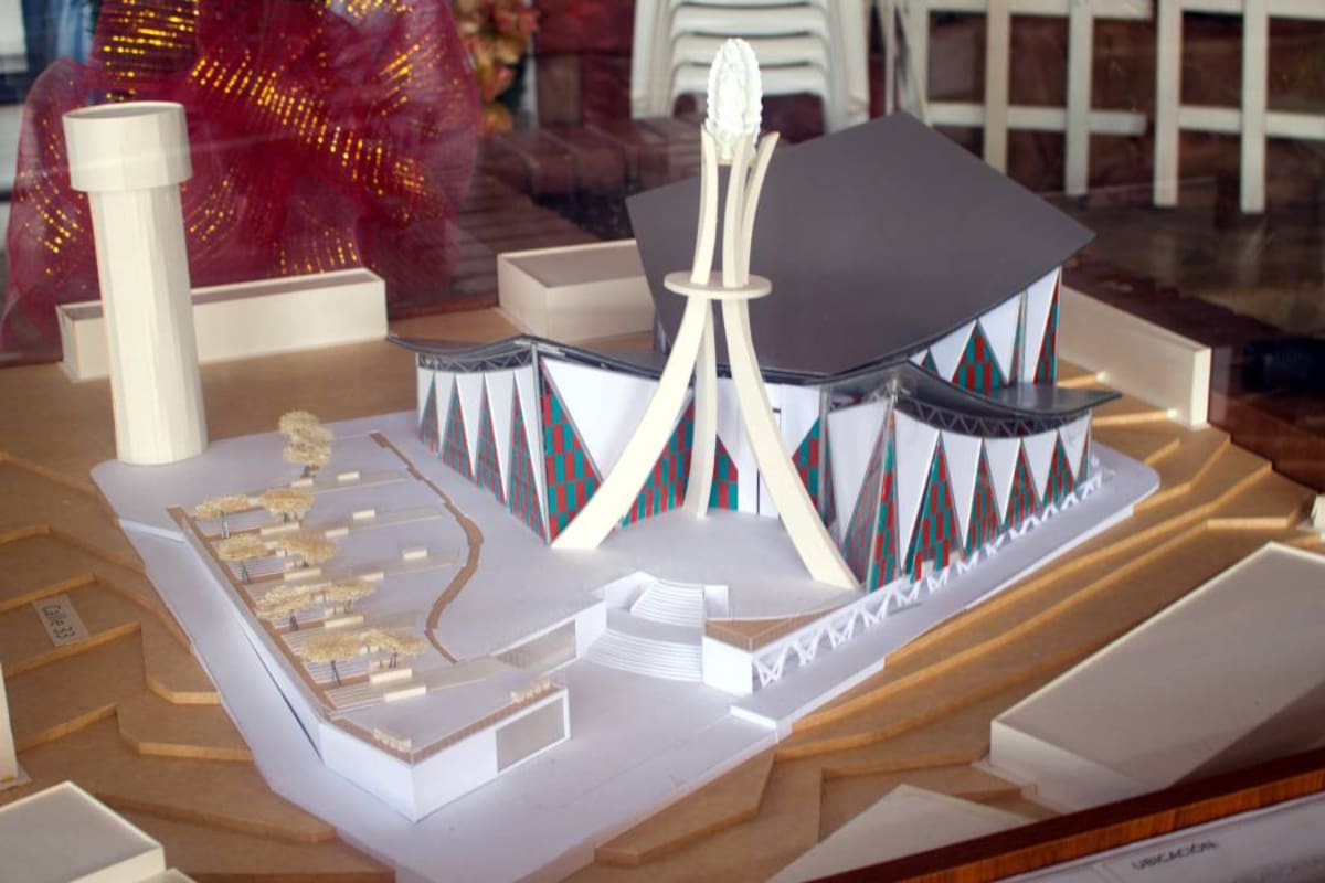 En el templo se ubicará un cuadro de la Virgen de Guadalupe, lo pintó el padre Juan Bautista, de la comunidad ‘Ermitaños Eucarísticos del Padre Celestial’ y lo bendijo el Papa Francisco. (Foto: Suministrada /VANGUARDIA LIBERAL)