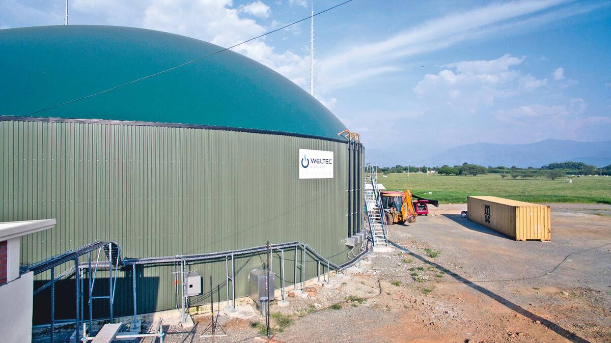 Biodigestador ubicado en Caloto, Cauca, que transforma la gallinaza en Metano y CO2