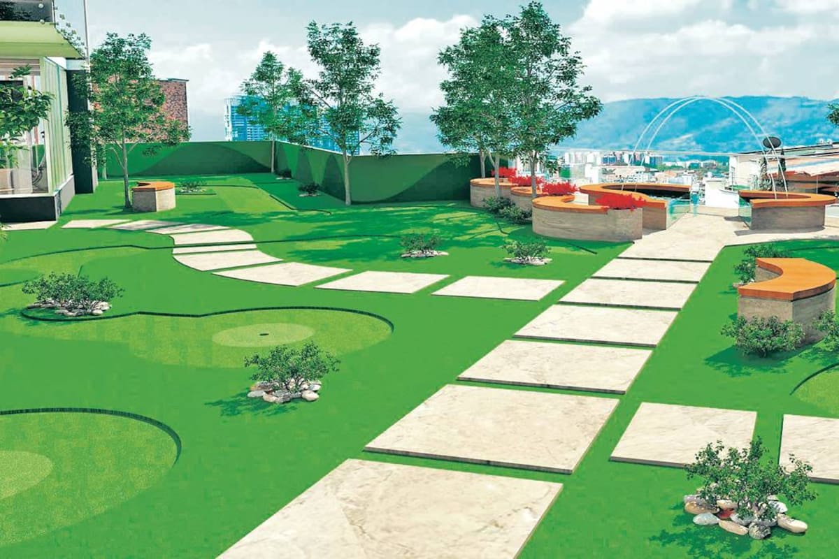 Como propuesta innovadora, Urbacolombia ofrece un golfito en la zona social del proyecto Infinity Sky Club. (Foto: Suministrada Urbacolombia)
