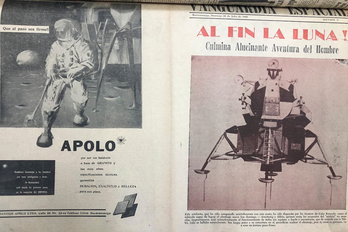 El 20 de julio de 1969 Vanguardia se llamó “Vanguardia Espacial” y su portada fue “Al fin en la luna” con una foto del módulo que recorría la superficie lunar.
