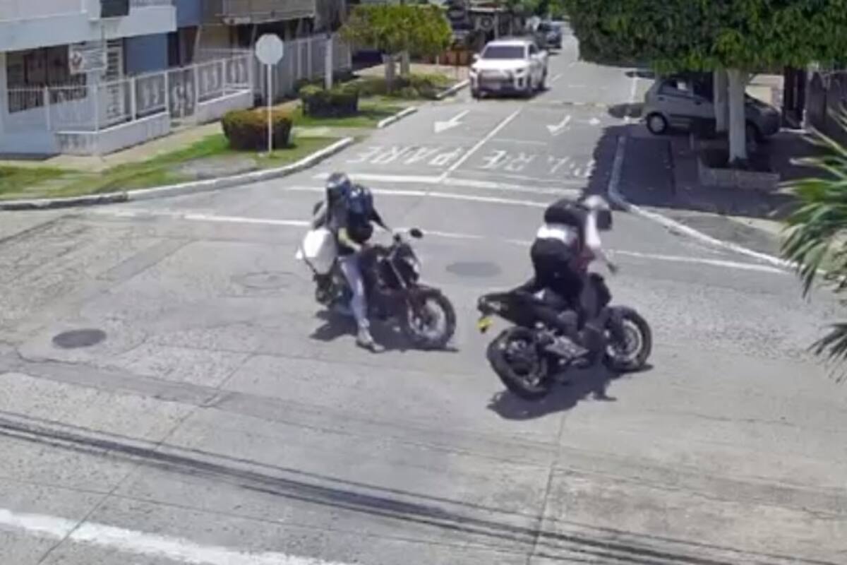 Imprudencia vial casi termina en tragedia: menor resulta ileso en choque de motos en Santander