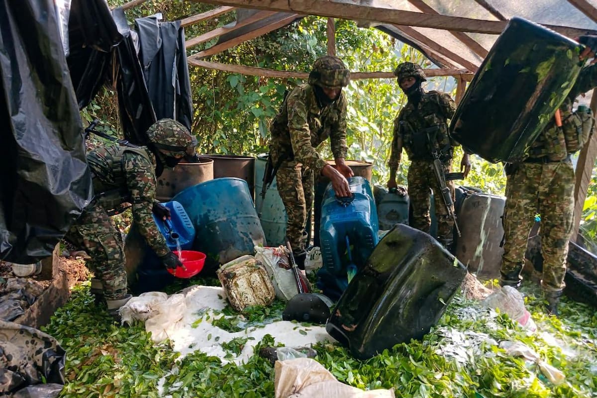 Incautaciones de pasta base de cocaína en Bogotá aumentaron 319 % durante el primer semestre. | Foto: Tomada de X. @mindefensa