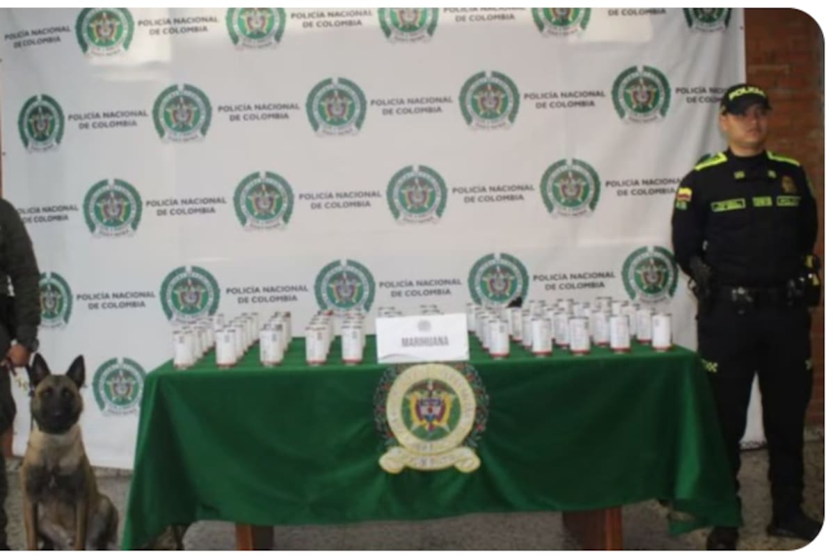 Incautan en El Dorado más de 21 kilos de marihuana ocultos en latas de fríjoles. | Foto: Q' Hubo Bogotá.