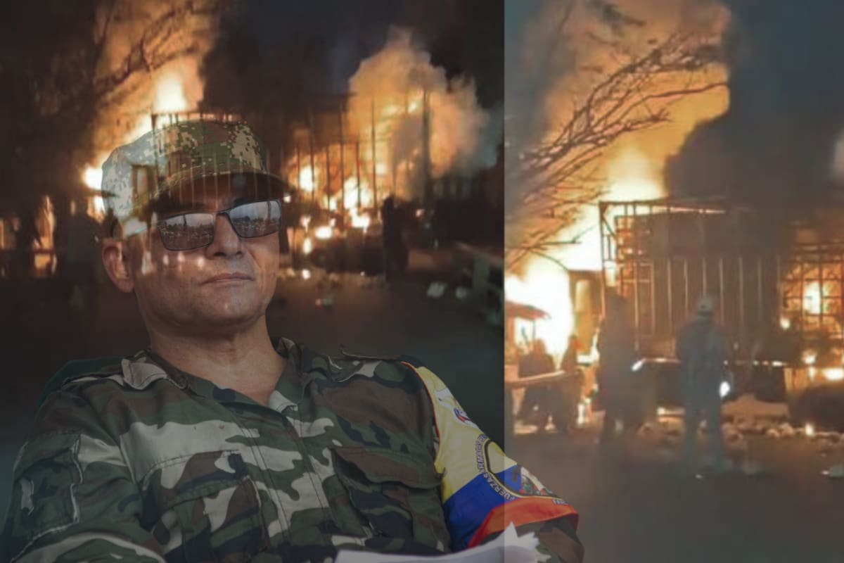 Queman vehículo en el puente de Río Claro, en Jamundí. // Foto: tomadas de internet