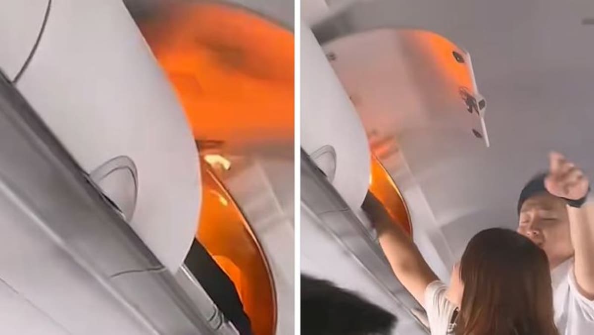 Explosión de una batería pórtatil dentro de un avión desata pánico entre los pasajeros y todo queda grabado.