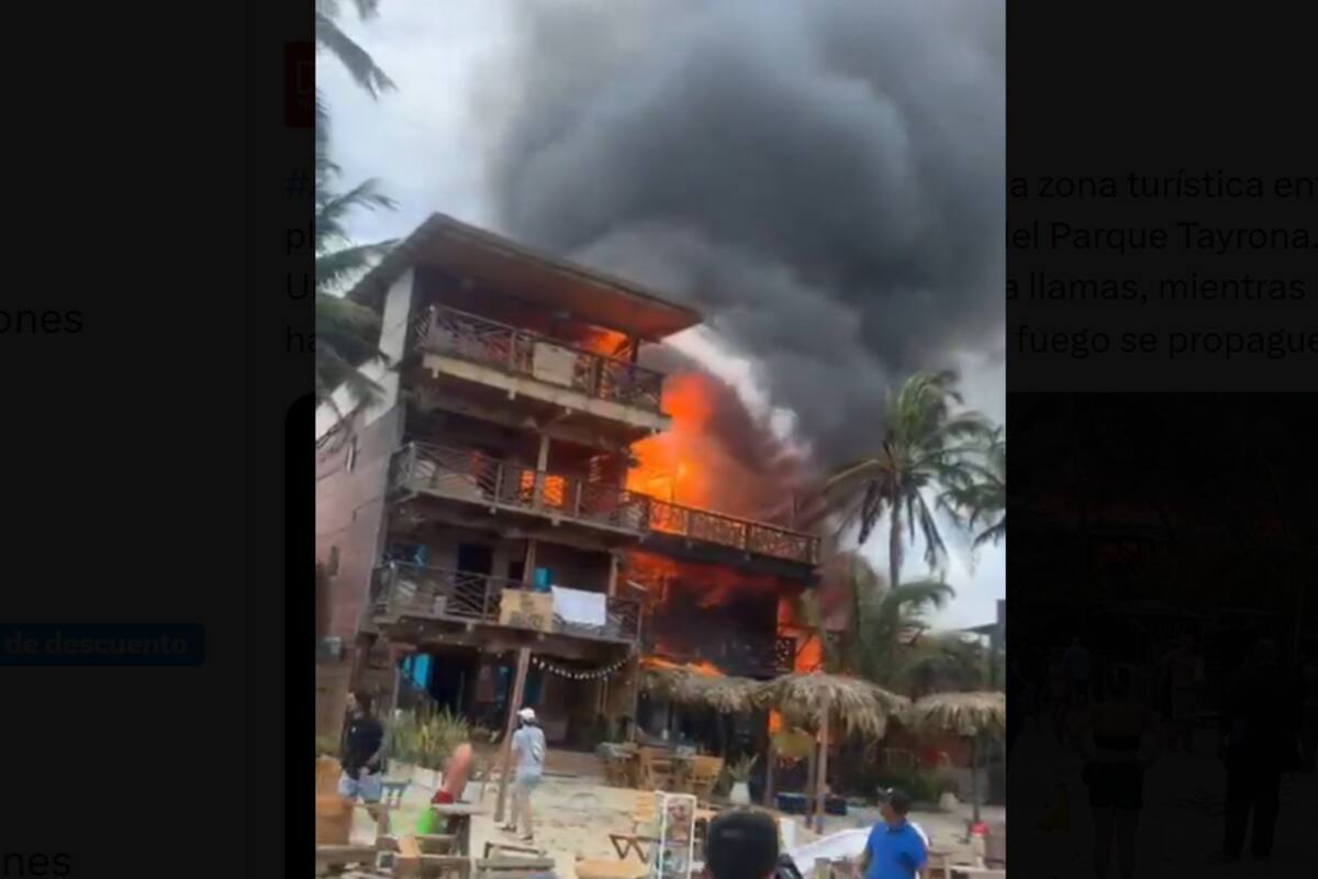 Incendio de gran magnitud afecta zona turística de Mendihuaca, Magdalena. | Foto: Tomada de de video