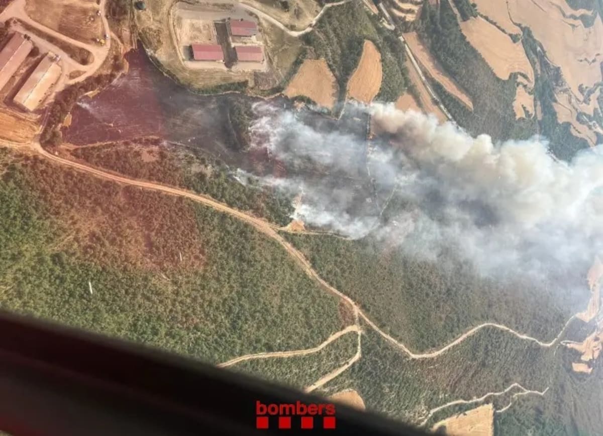 El incendio en Lleida, España ha arrasado con más 5 mil hectáreas en la zona. Imagen, BOMBERS DE LA GENERALITAT, Europa Press.